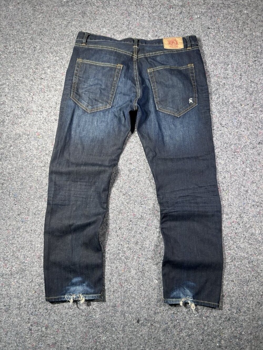 Christian Audigier Denim Dark Wash Straight Leg Jeans Mens Size 36x32